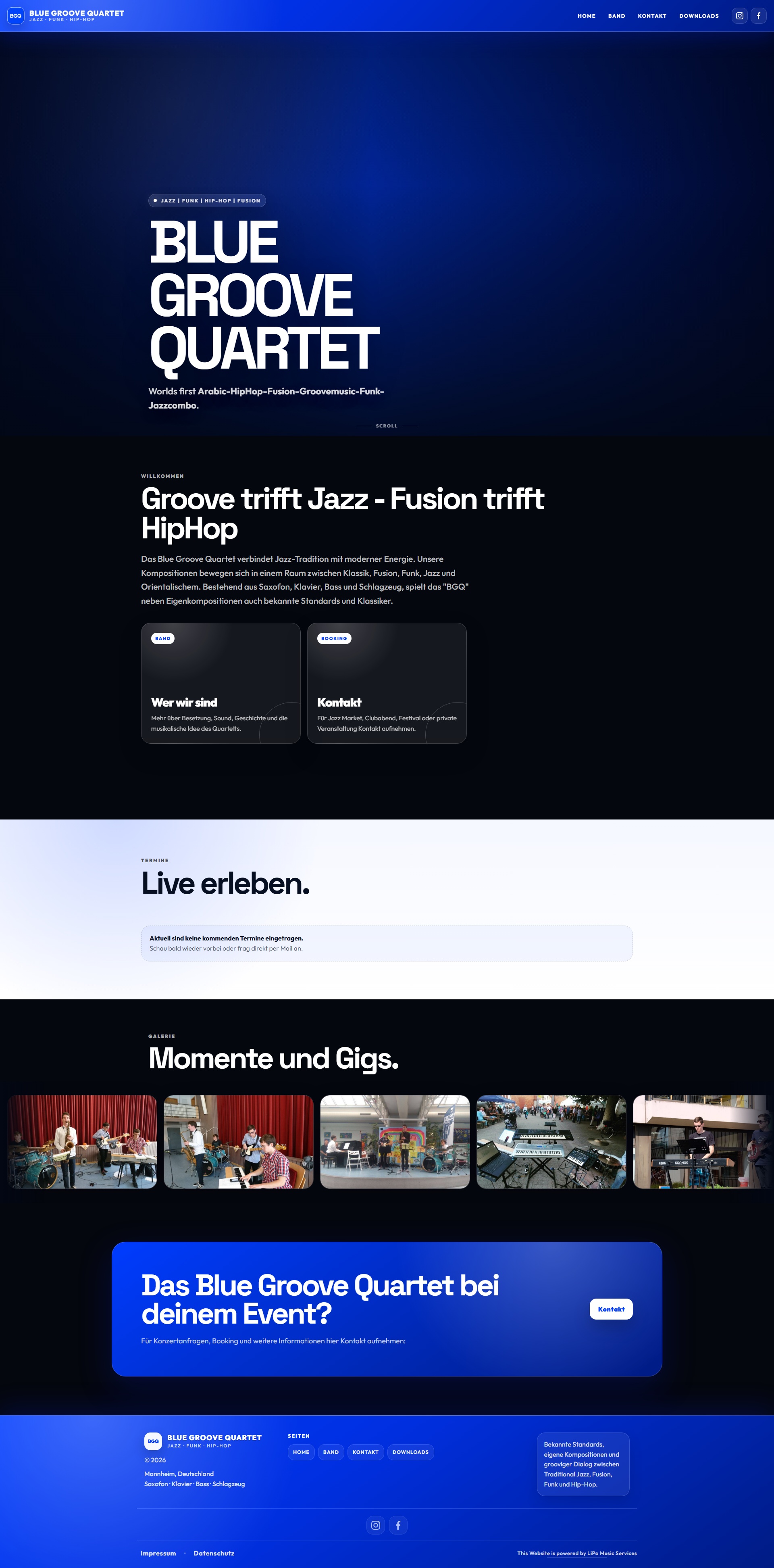 Website des Blue Groove Quartet
