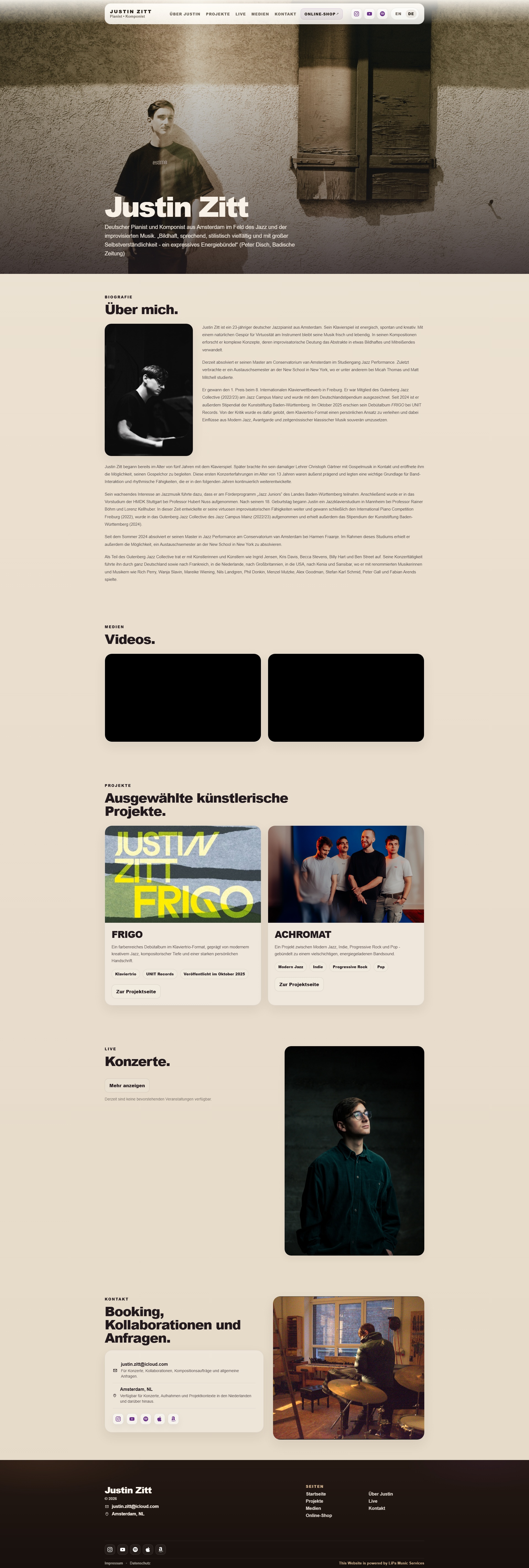 Website von Justin Zitt