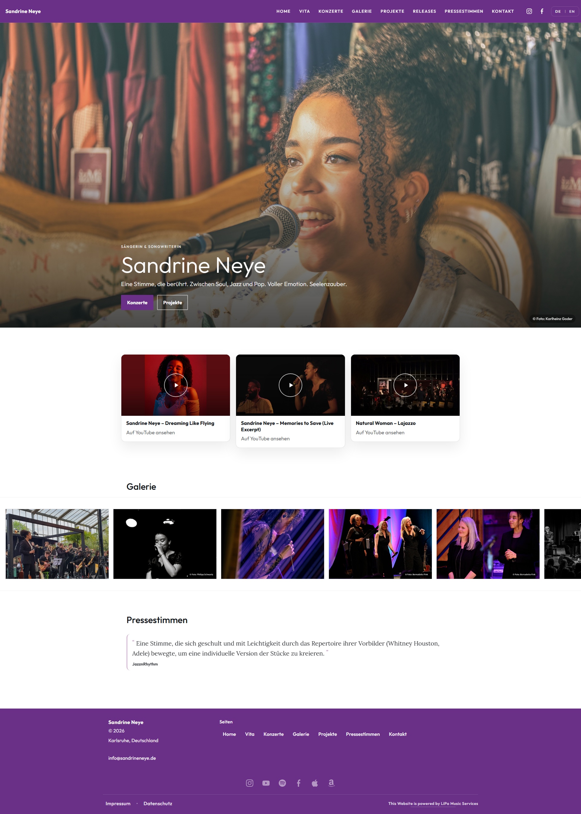 Website von Sandrine Neye